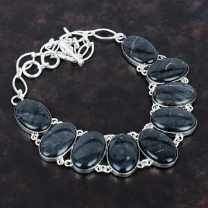 Handmade Picasso Jasper Necklace: Sterling Silver Adjustable Chain