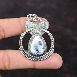 Dendrite Opal Sterling Silver Pendant: Handmade Gemstone Jewelry