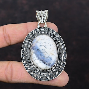 Dendrite Opal Pendant: Handmade 925 Sterling Silver Gemstone Jewelry
