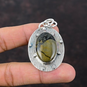 Picasso Jasper 925 Sterling Silver Pendant - Handmade Gemstone Jewelry