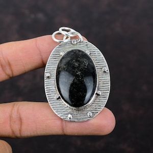 Handmade Silver Sheen Obsidian Pendant: 925 Sterling Silver Gemstone Jewelry
