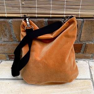 Velvet bag shopper velvet shoulder bag bucket bag boho velvet