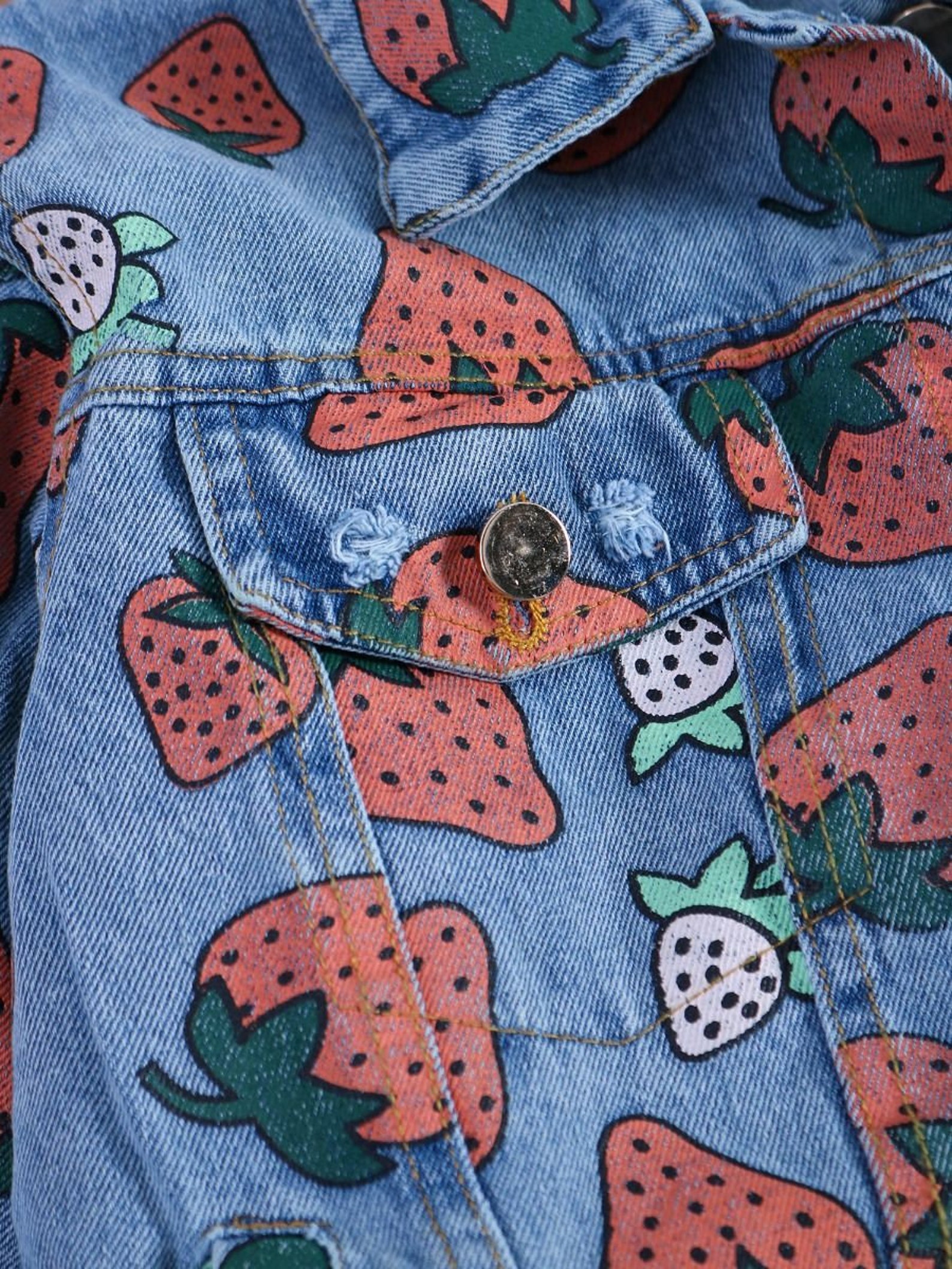 Strawberry Shortcake Denim Jacket Etsy
