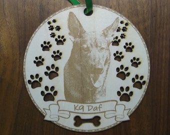 Personalized Dog/Cat/Pet Memorial/Portrait Custom Wooden Ornament