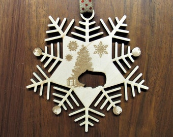 Guinea Pig Snowflake Pet Christmas Wooden Ornament