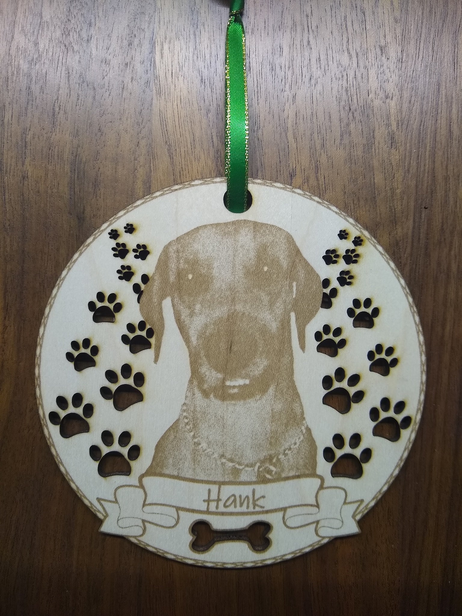 Personalized Pet Memorial Ornament: Engraved Dog Cat Name, Christmas Ornament