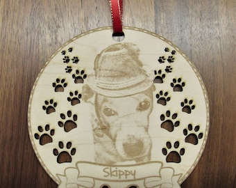 Personalized Pet Memorial Ornament: Engraved Dog Cat Name, Christmas Ornament