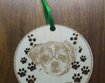 Personalized Pet Memorial Ornament: Engraved Dog Cat Name, Christmas Ornament
