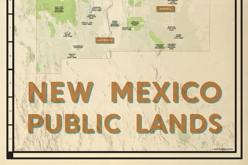 Travel Outdoorsy Gift New Mexico Public Lands Map Poster Map Art Home Decor National Parks National Forests State Parks Poster