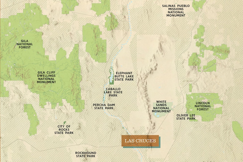 Travel Outdoorsy Gift New Mexico Public Lands Map Poster Map Art Home Decor National Parks National Forests State Parks Poster