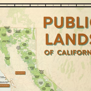California Public Lands Map Poster California National Parks  Etsy