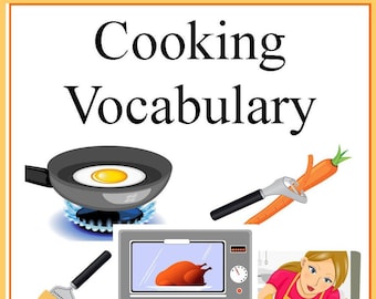 cooking vocabulary terms worksheets kitchen printables etsy