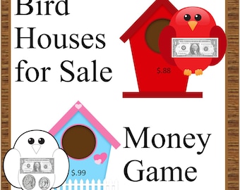 Bird Houses for Sale – U.S. Money Math Game & Graphing Activities