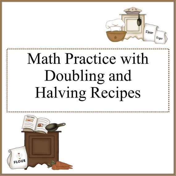 doubling and halving recipes worksheets cooking with kids etsy australia