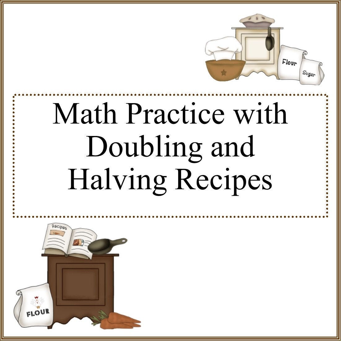 doubling and halving recipes worksheets cooking with kids etsy australia