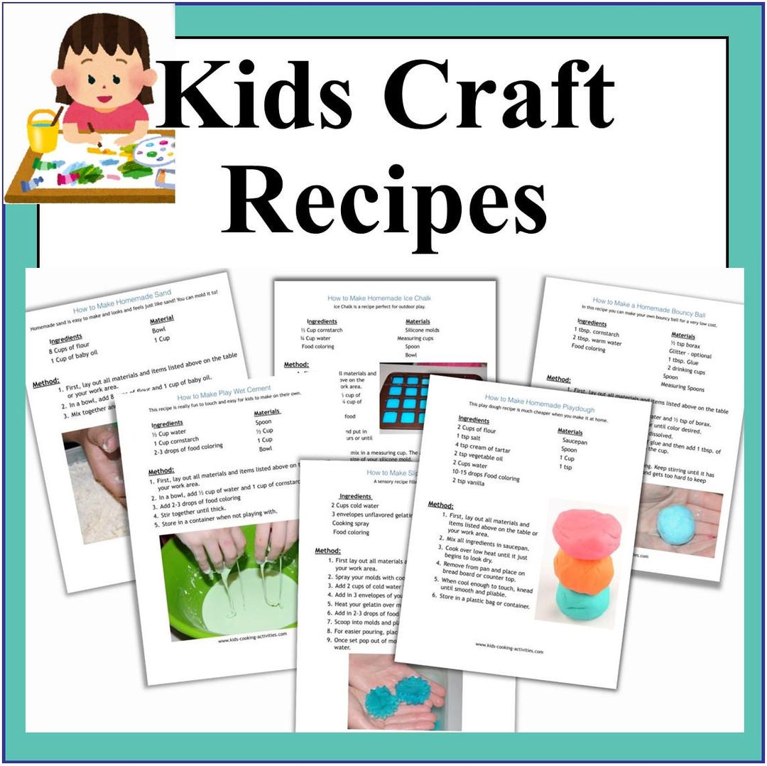 Kids Craft Recipe Book-14 Weeks of Sensory Homemade Recipes - Etsy
