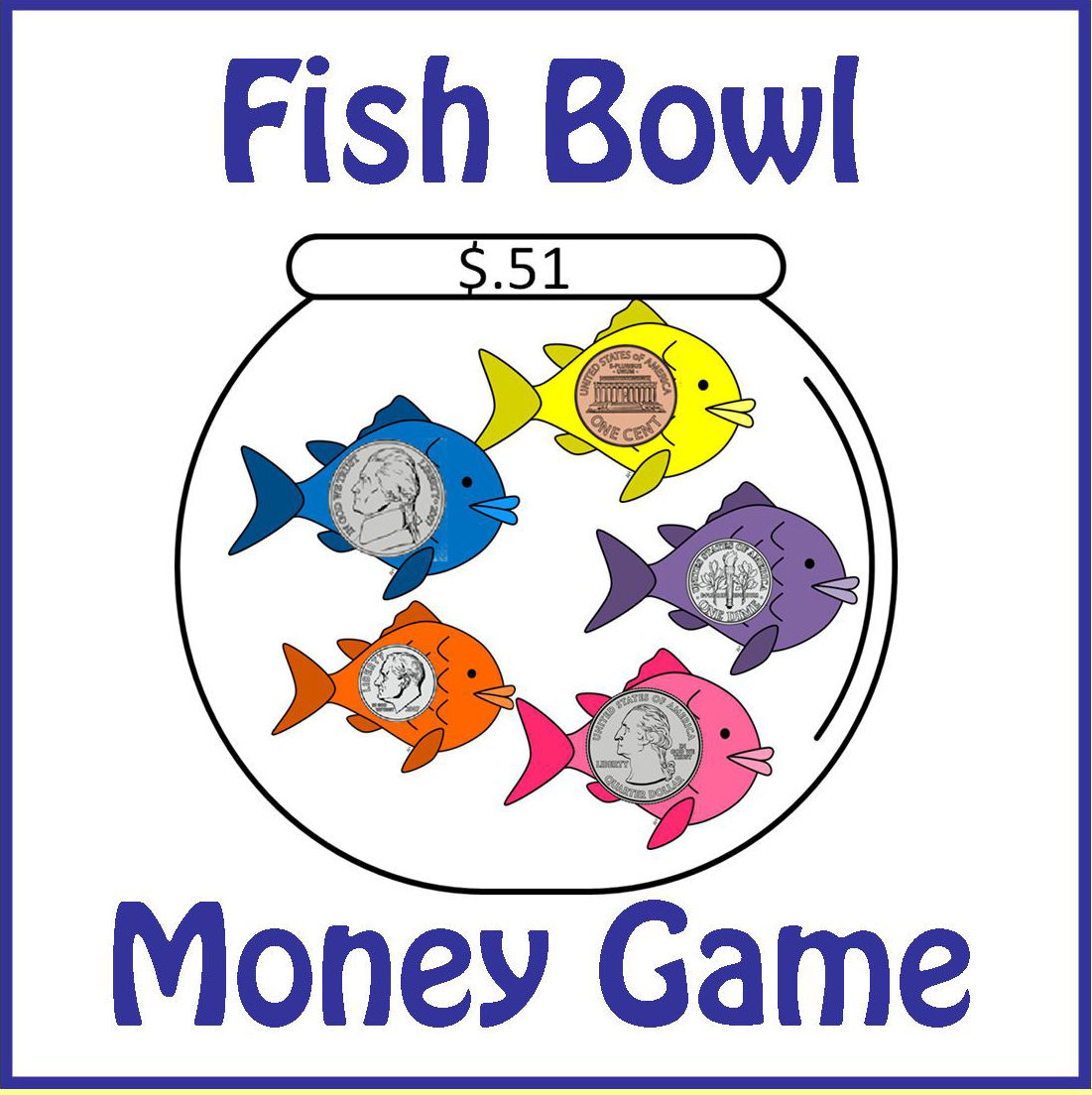 Fish Bowl Counting Coins Money Math Game Printable Money | Etsy