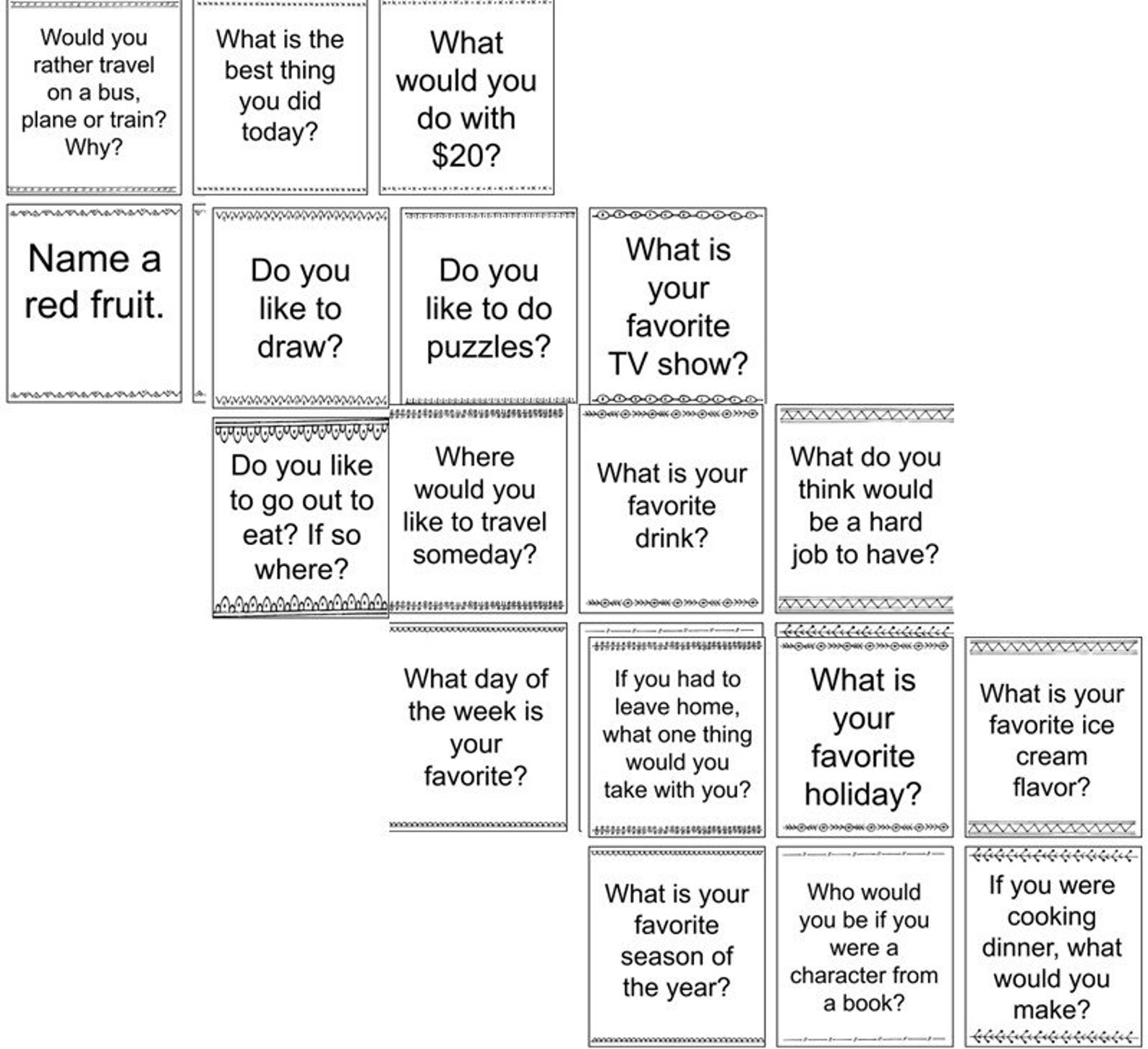 100 Conversation Starters Cards Family Talking Game, Communication