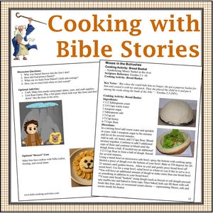 Bible Story Cooking Activities: Recipes & Coloring Pages (Digital Download)