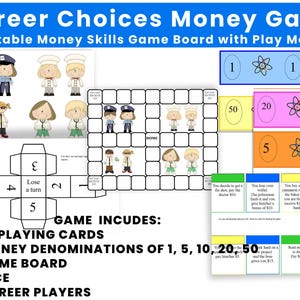 Career Choices Money Game: Printable Financial Literacy Board Game ...