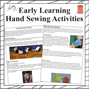 Early Learning Hand Sewing Activities – Pre-K to Grade 1 Sewing Projects