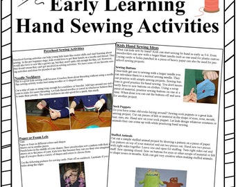 Early Learning Hand Sewing Activities – Pre-K to Grade 1 Sewing Projects