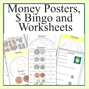 USA Geld Poster, Bingo & Arbeitsblätter zum Ausdrucken