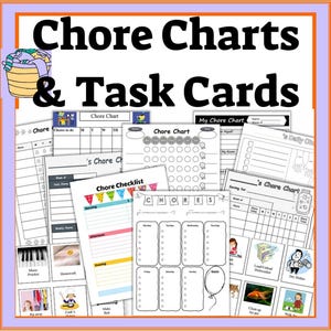 Work At Home Chore Aufgabenkarten oder Job Charts, Job Charts und Printables - 23 Aufgabenkarten / 39 Aufgabenkarten