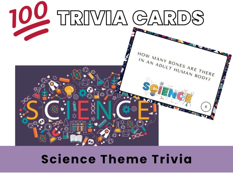 Science Theme Trivia Cards – 100 Printable Science Questions & Facts - Etsy