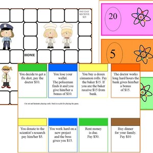 Career Choices Money Game: Printable Financial Literacy Board Game ...