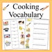 Cooking Vocabulary Terms Worksheets Kitchen Printables, Kitchen ...