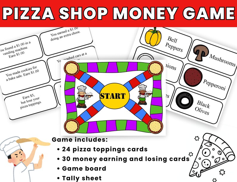 Pizza Shop Money Game Printable Math Board Game (digital Download) Etsy — free download