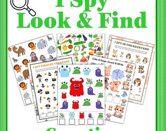 I Spy Look & Find Counting Printables – 50 Themed Activity Sheets (Digital Download)