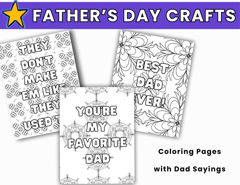 Dad These Notes Father’s Day Crafts – Funny Dad Note Cards, Tie Crafts & Coloring Pages ...
