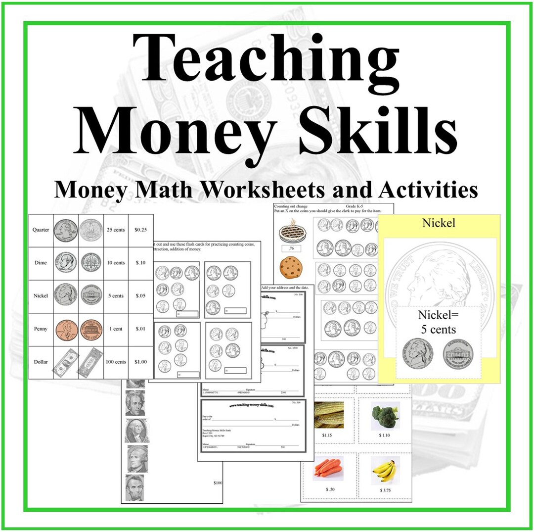 Teaching Money Skills Workbook on Money Math Skills, Money Printables ...