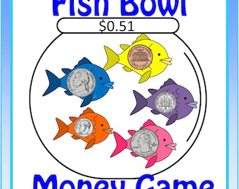 Fish Bowl Counting Coins Money Game – Printable Coin Counting Activity (Digital Download)