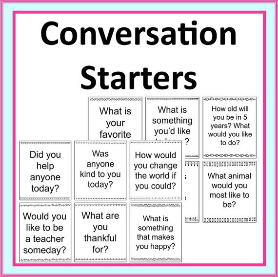 100 Conversation Starters Cards Family Talking Game Communication Printable Game discussion Questions Card Game Etsy