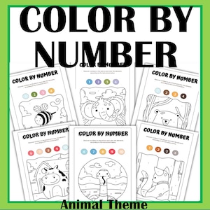 Color by Number – Animal & Insect Theme | 17 Fun Coloring Pages