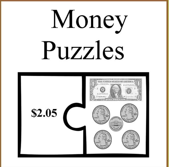 usa money puzzles printable money skills games practice etsy uk