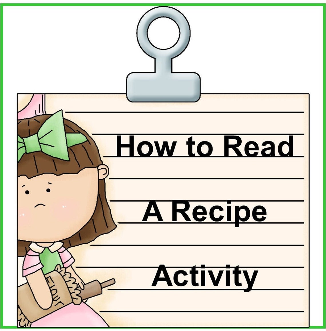 How to Read a Recipe Activity Cooking With Kids Printable - Etsy