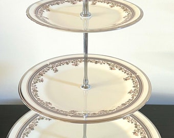 3-Tier Cake Stand by Lenox )Lace Point) for Afternoon Tea (Vintage China)