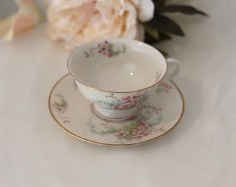 Theodore Haviland Apple Blossom Tea Cup & Saucer Set