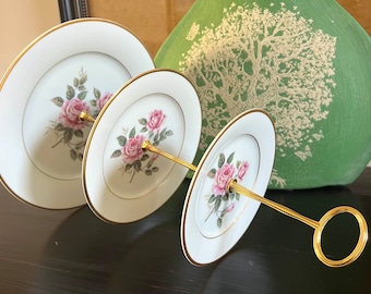 3 Tier Cake Stand by Noritake (Lindrose) for Afternoon Tea