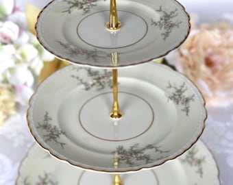 Vintage Arcadian Fine China (Old Rose) 3 Tier Cake Stand ONLY for Afternoon Tea (Vintage China)