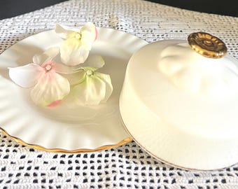 Royal Albert Val D’Or Round Covered Butter Dish