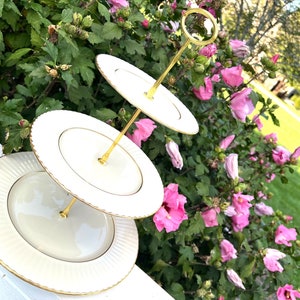 3 Tier Cake Stand by Lenox (Citation Gold) for Afternoon Tea (Vintage China)