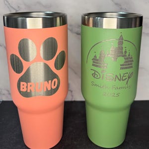 Personalized 40oz Tumbler with Handle & Straw, Laser Engraved Cup, ADD YOUR LOGO