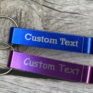 Personalized Bottle Opener Keychains, Custom Engraved, Beer Openers, Party Favors
