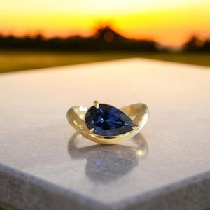 Sideways Pear Ring - Etsy