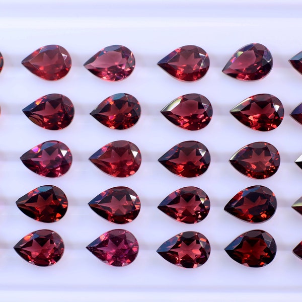 Natural Red Garnet, Pear Shape faceted , Mozambique Garnet Gemstone, Faceted Pear Shape For Jewelry
